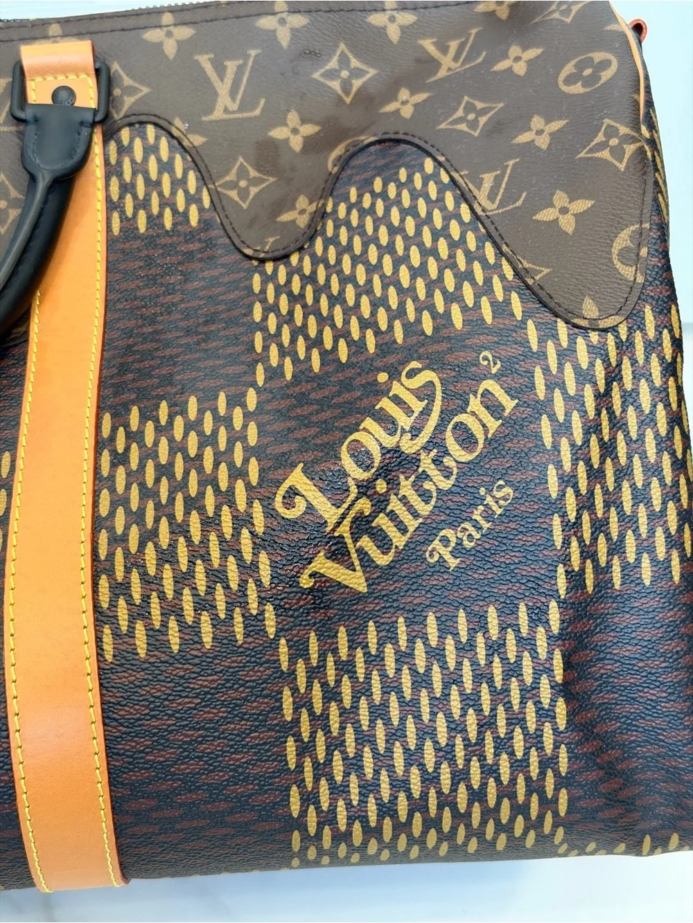 Louis Vuitton Keepall Bandouliere 50 Nigo Brown Damier Ebene Weekend Travel Bag